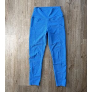 BEACH RIOT Blue Ribbed Piper Leggings size Large High Waist Bluebell